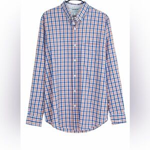 Express Soft Wash Plaid Button Down Shirt | XL | Blue Orange Check